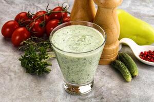 Fresh dietary detox cucumber smoothie photo