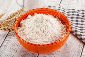 Wheat flour heap for bake photo