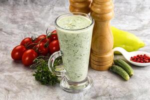 Fresh dietary detox cucumber smoothie photo