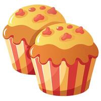 Close-up of muffins with bacon and cheese. Perfect for illustrating a recipe for savory muffins. vector