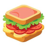 Close-up view of a delicious bacon. lettuce. and tomato sandwich on toasted bread. ready to enjoy vector