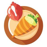 A chicken fillet wrapped in bacon and roasted to perfection. served with mashed potatoes vector