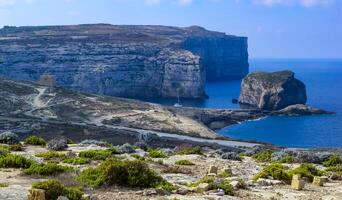 View of rocks and rocky slopes on Gozo island, Malta, St. Lawrence, Dwejra photo