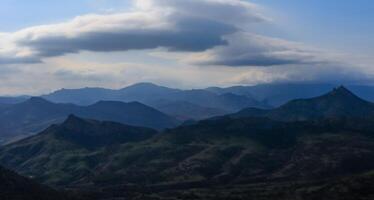 Kara-Dag, view of the mountains of the ancient volcano Karadag photo