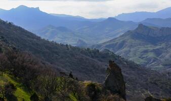 Kara-Dag, view of the mountains of the ancient volcano Karadag photo