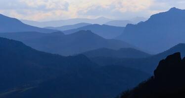 Kara-Dag, view of the mountains of the ancient volcano Karadag photo