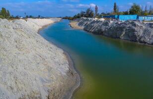 Artificial canal in the lower reaches of the Tiligul estuary, connecting the estuary with the sea, Ukraine photo