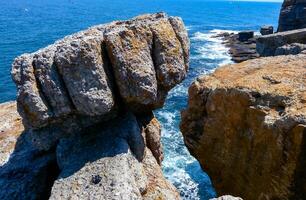 Coastal cliffs from the north side of Serpent's Zmeinyi Island, Ukraine photo