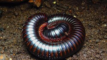 The giant African millipede Archispirostreptus gigas, is one of the largest millipedes photo