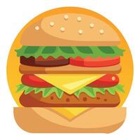 A classic menu featuring assorted sandwiches with beef. cheese. lettuce. tomato. and delicious toppi vector