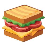 A delicious sandwich loaded with layers of fresh meat and crispy bacon. perfect for a satisfying mea vector