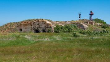 BEREZAN, UKRAINE - JUNE 01, 2019 - Autonomous beacon and Target fortress 1912 on Berezan Island, Ukraine photo