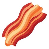Crispy. cooked bacon strips isolated on a white background. perfect for breakfast menus or food-rela vector