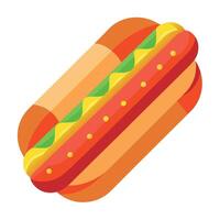 Hot dog with all the tasty toppings flat design front view delicious snack theme 3D render Triadic C vector