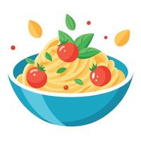A moody close-up shot of a fork spearing a single spaghetti noodle. coated in the creamy carbonara s vector