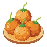 Crispy Cheese Jalapeno Bacon Bites - Cheddar Jalapeno Popper Bites. Fried cheese balls with halopena vector