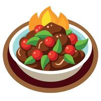 Chinese mongolian beef vector