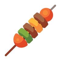 Shish kebab on skewers vector