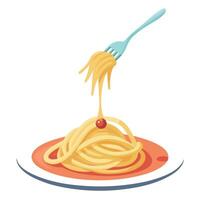 A close-up photo captures the indulgent delight of spaghetti carbonara being elegantly twirled on a vector