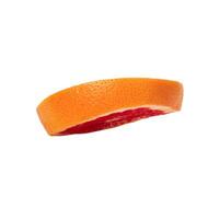 Pink ripe grapefruit slice on white isolated background photo