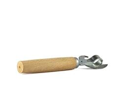 An old can opener with a wooden handle - a time-tested solution to problems photo