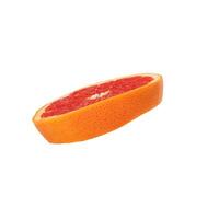 Pink ripe grapefruit slice on white isolated background photo