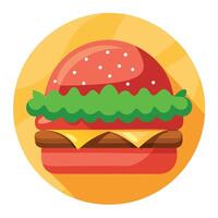 Humburger with beef. lettuce. tomato. cheese. cucumber with beautiful background vector