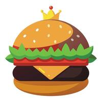 A Cheeseburger with beef. lettuce. tomato. onion and cheese. Cucumber with dark background with crow vector