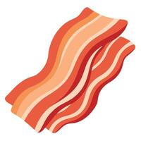 A pristine. high-resolution image of raw bacon slices lying elegantly against a crisp white backgrou vector