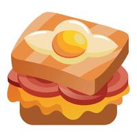 Bacon. Egg. and Cheese Sandwich Isolated on Transparent or White Background. vector