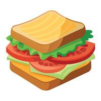 A crispy BLT sandwich consisting of bacon. lettuce and tomato served on a crispy toasted bread ready vector