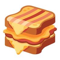A grilled cheese sandwich with bacon. The sandwich is made with two slices of white bread. American vector