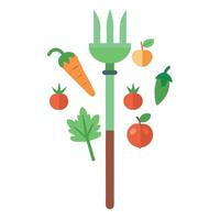 Stake with vegetables vector