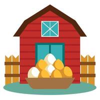 Eggs from a nest in a barn vector
