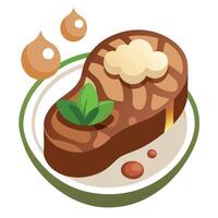 Steak with mushroom sauce vector