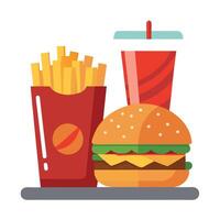 Hamburger. cola and fries vector