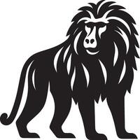 Baboon Monkey Silhouette Isolated on White Surface vector