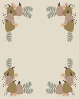Vertical autumn frame in neutral colors vector