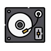 a black and white image of a record player vector