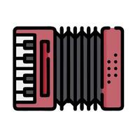 a red accordion icon on a white background vector