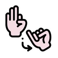 two hands with one finger pointing up and one pointing down vector