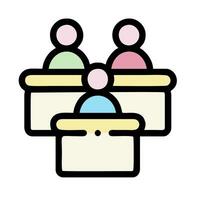 people sitting at a table with a box on top vector
