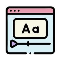 a computer screen with the word a on it vector