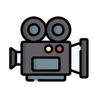 a movie camera icon on a white background vector