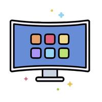 a computer monitor with colorful squares on it vector