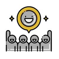 a group of people with a smiley face vector