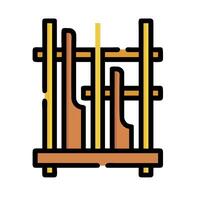 wooden rack with wooden shelves and wooden shelves vector