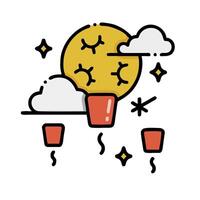 a cartoon cloud with a light bulb and a star vector