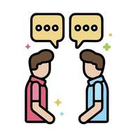 two people talking with speech bubbles above them vector