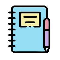 notebook and pen icon illustration design vector